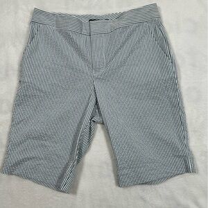 2/$15 Chaps Striped Bermuda Shorts Size 10 Blue White Cotton